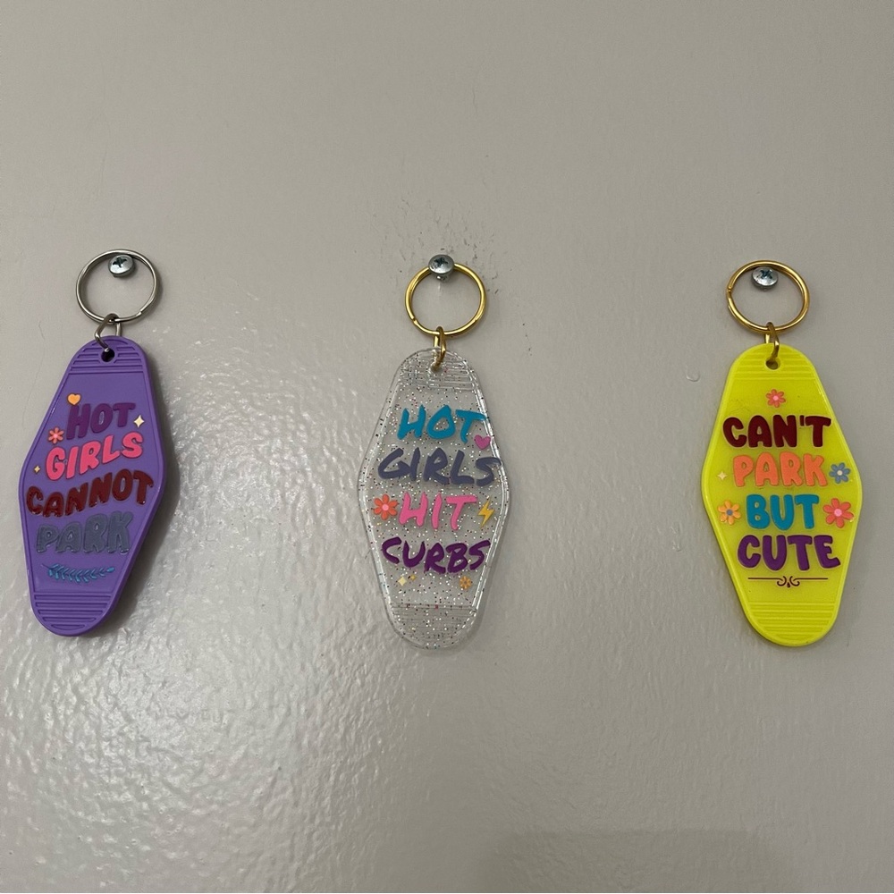 Stylish Keychain - Purple, Yellow, or Clear